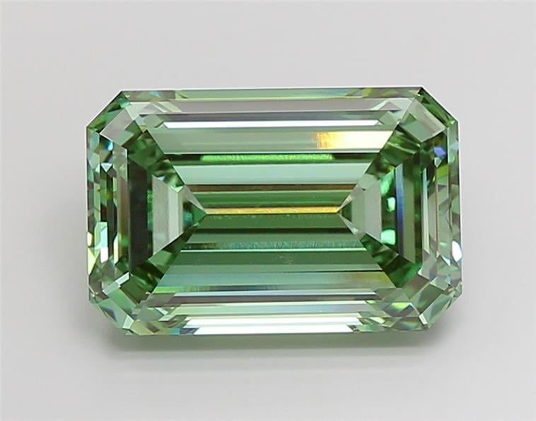 15.07 Ct. Fancy Vivid Green Emerald Lab Grown Diamond