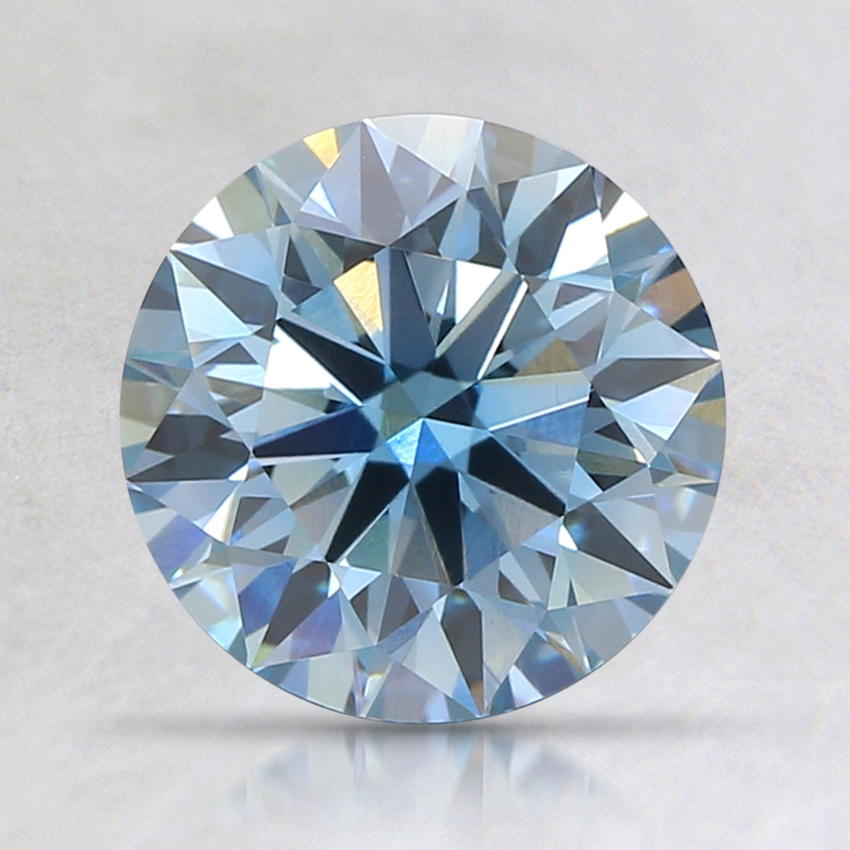 1.42 Ct. Fancy Greenish Blue Round Lab Created Diamond