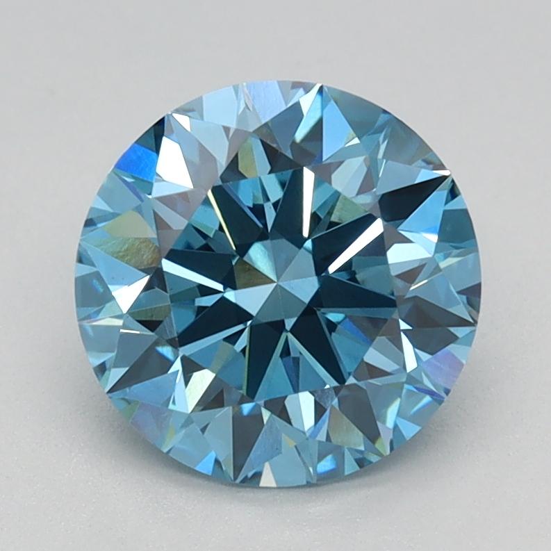 1.54 Ct. Fancy Vivid  Blue Round Lab Grown Diamond
