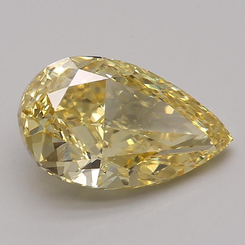 5.06 Ct. Fancy Vivid Yellow Pear Lab Grown Diamond