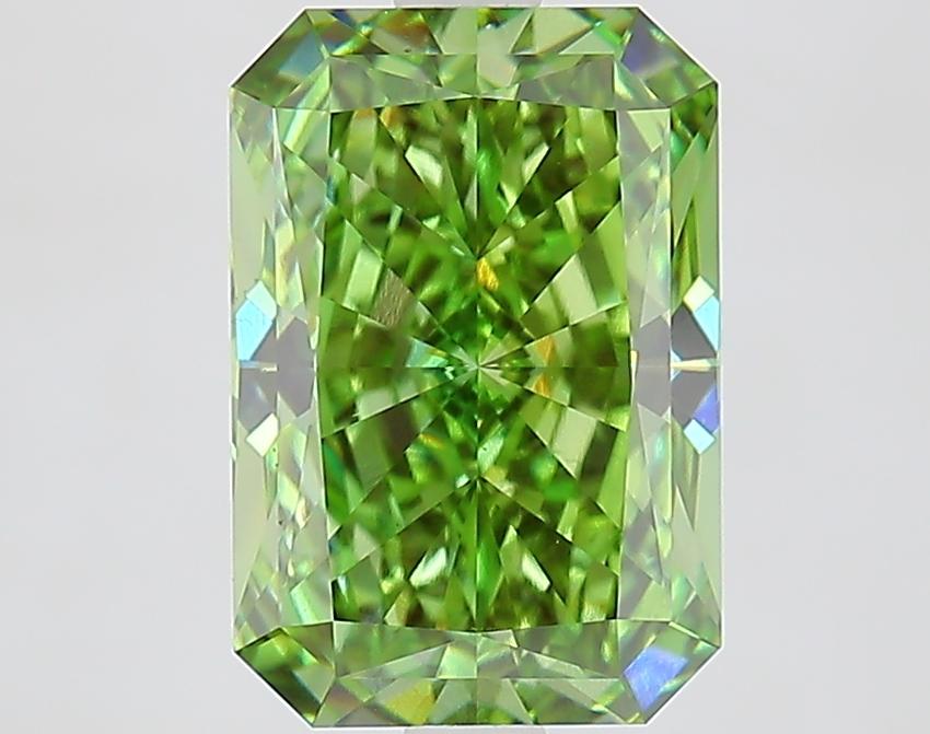 3.06 Ct. Fancy Vivid Green Radiant Lab Grown Diamond