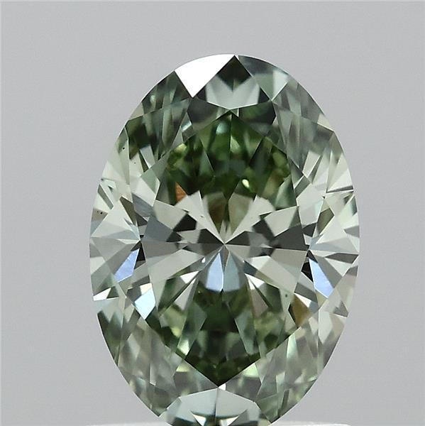 1.05 Ct. Fancy Vivid Green Oval Lab Grown Diamond
