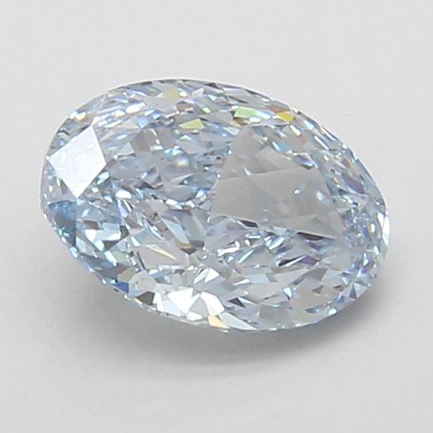 1.58 Ct. Fancy Greenish Blue Oval Lab Grown Diamond
