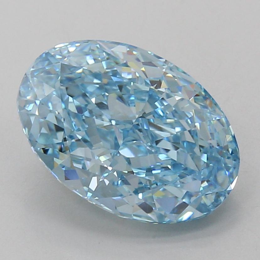 5.07 Ct. Fancy Vivid Blue Oval Lab Grown Diamond