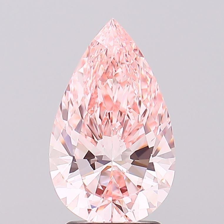 2.51 Ct. Fancy Vivid  Pink Pear Lab Grown Diamond