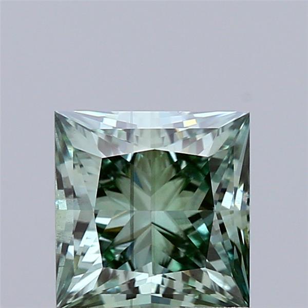 1.05 Ct. Fancy Vivid Green Princess Lab Grown Diamond