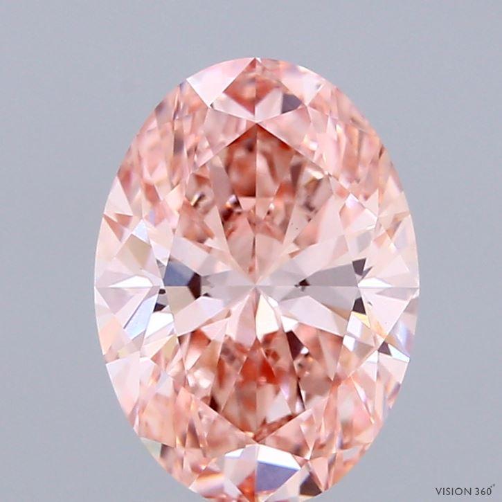 2.10 Ct. Fancy Vivid Pink Oval Lab Grown Diamond