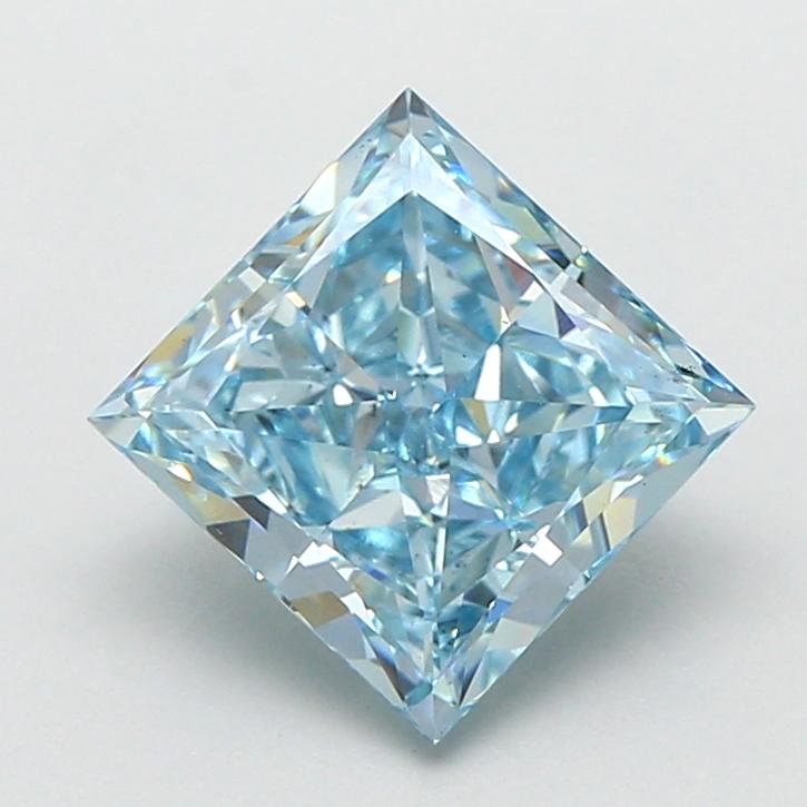 2.18 Ct. Fancy Vivid  Blue Princess Lab Grown Diamond