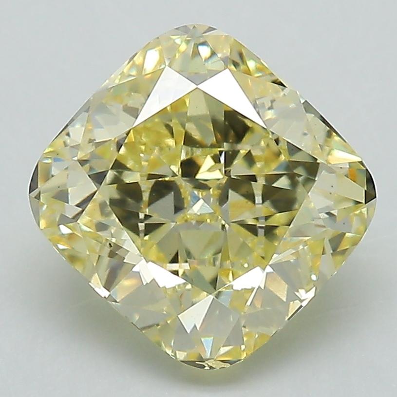 3.19 Ct. Fancy Intense Yellow Cushion Lab Grown Diamond