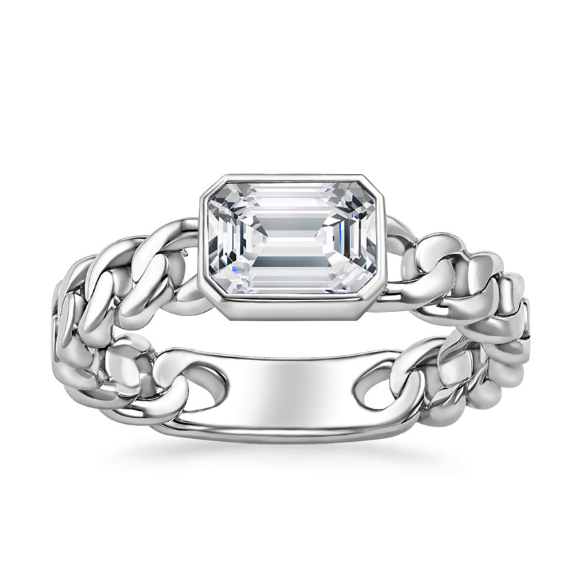 Vera Emerald Cut Lab Diamond Chain Ring Brilliant Earth