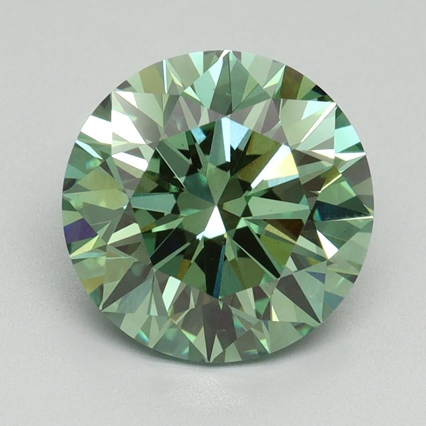 3.24 Ct. Fancy Vivid Green Round Lab Grown Diamond