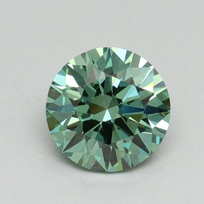 0.70 Ct. Fancy Vivid Green Round Lab Grown Diamond