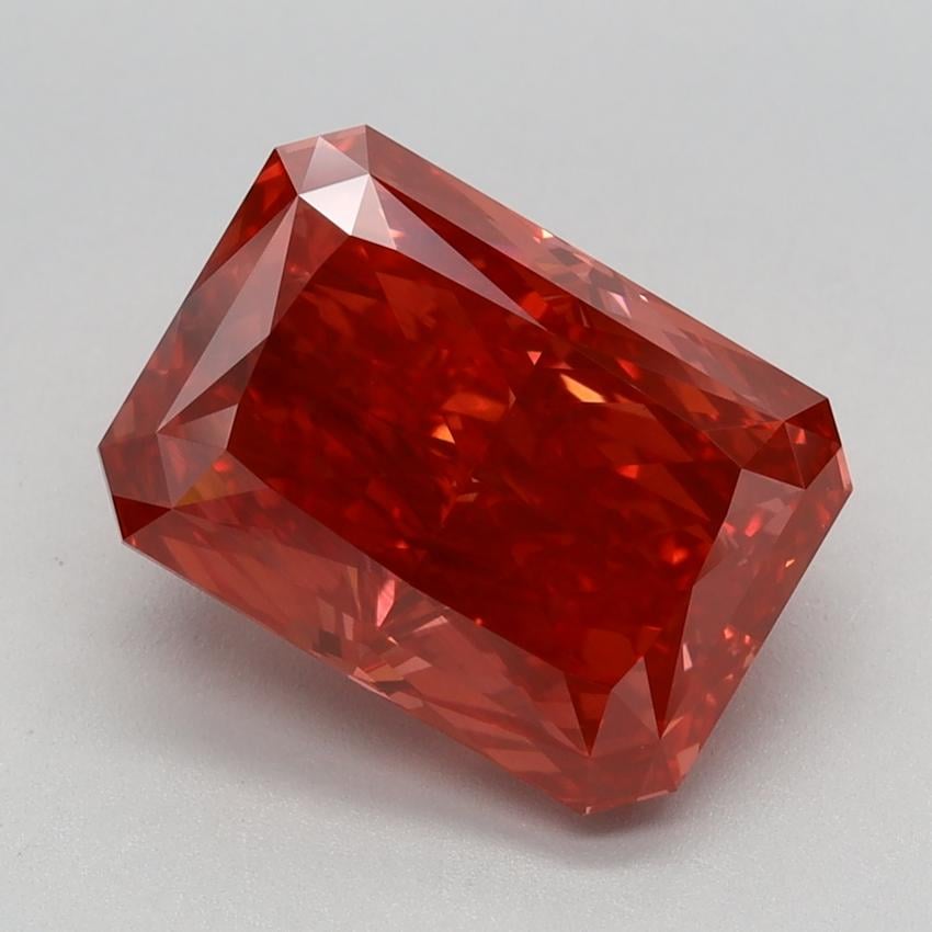 3.67 Ct. Fancy Deep Orangy Pink Radiant Lab Grown Diamond
