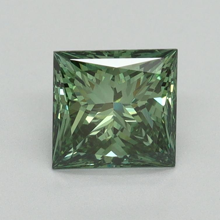 1.01 Ct. Fancy Vivid Green Princess Lab Grown Diamond