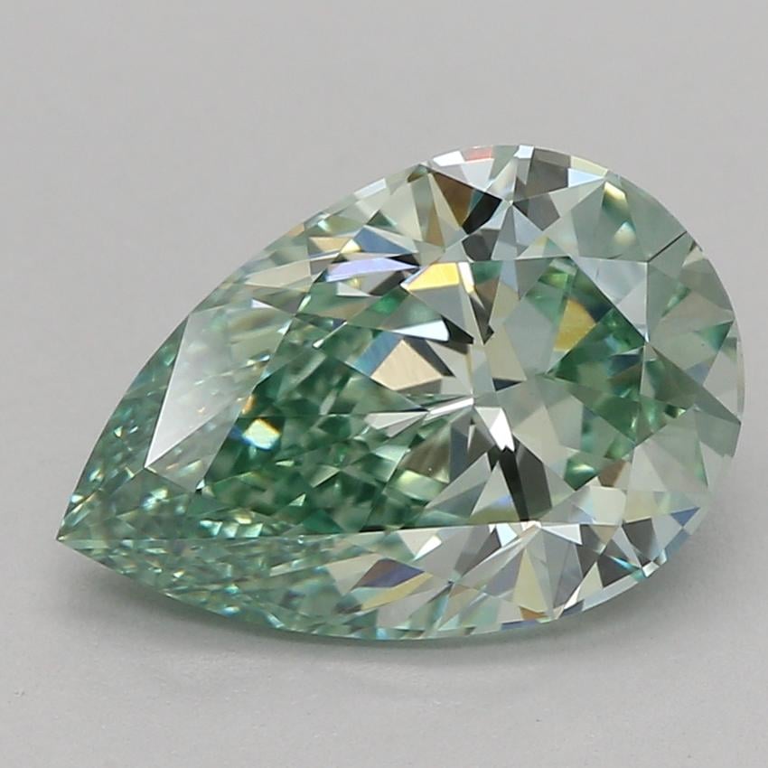 1.58 Ct. Fancy Vivid Green Pear Lab Grown Diamond