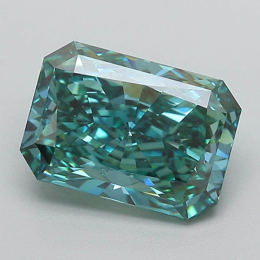 3.51 Ct. Fancy Vivid Green Radiant Lab Grown Diamond