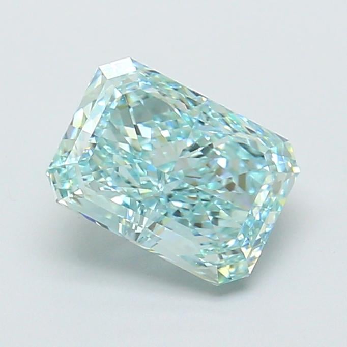 2.01 Ct. Fancy Vivid Greenish Blue Radiant Lab Grown Diamond