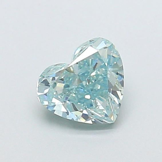 0.80 Ct. Fancy Intense Bluish Green Heart Lab Grown Diamond
