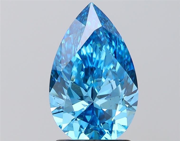 1.96 Ct. Fancy Vivid  Blue Pear Lab Grown Diamond