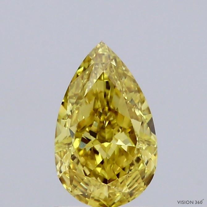 1.01 Ct. Fancy Intense Yellow Pear Lab Grown Diamond