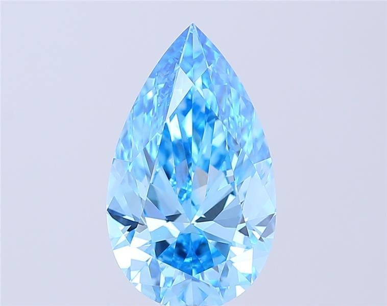 4.08 Ct. Fancy Vivid  Blue Pear Lab Grown Diamond