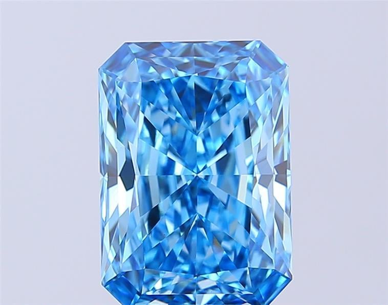 4.08 Ct. Fancy Vivid Blue Radiant Lab Grown Diamond