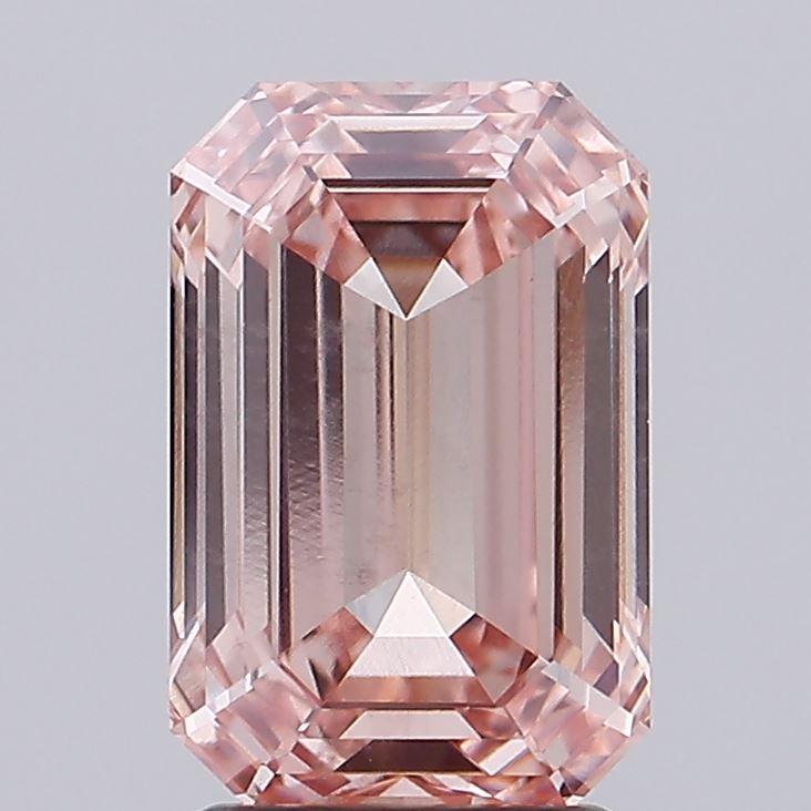 3.02 Ct. Fancy Intense Brownish Pink Emerald Lab Grown Diamond