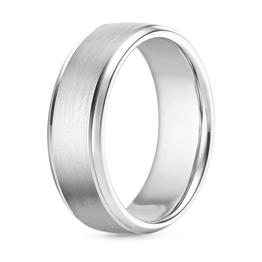 4mm Beveled Edge Matte Wedding Ring with Grooves - Brilliant Earth