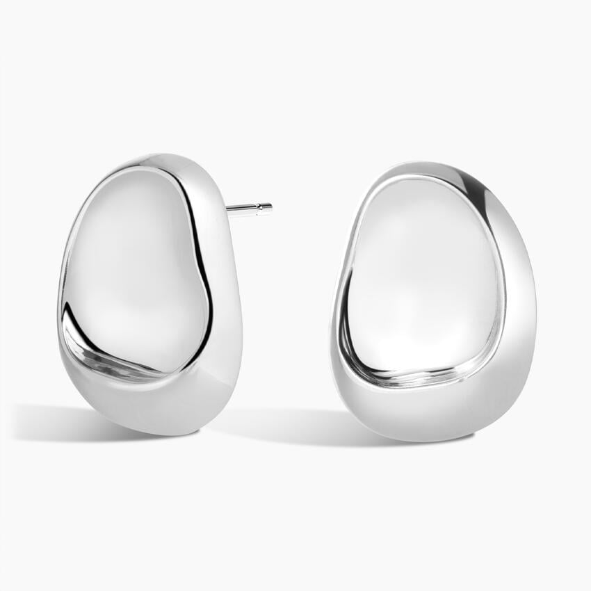 Silver Darcy Sculptural Stud Earrings