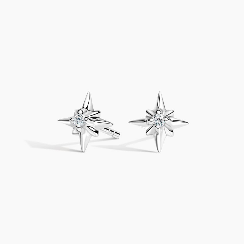 Diamonique 0.3ct tw Pave Star Stud Earrings Sterling Silver - QVC UK