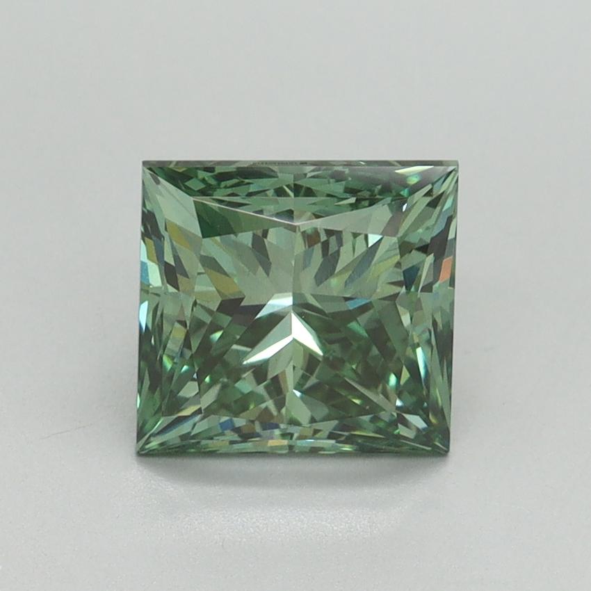 2.16 Ct. Fancy Vivid Green Princess Lab Grown Diamond
