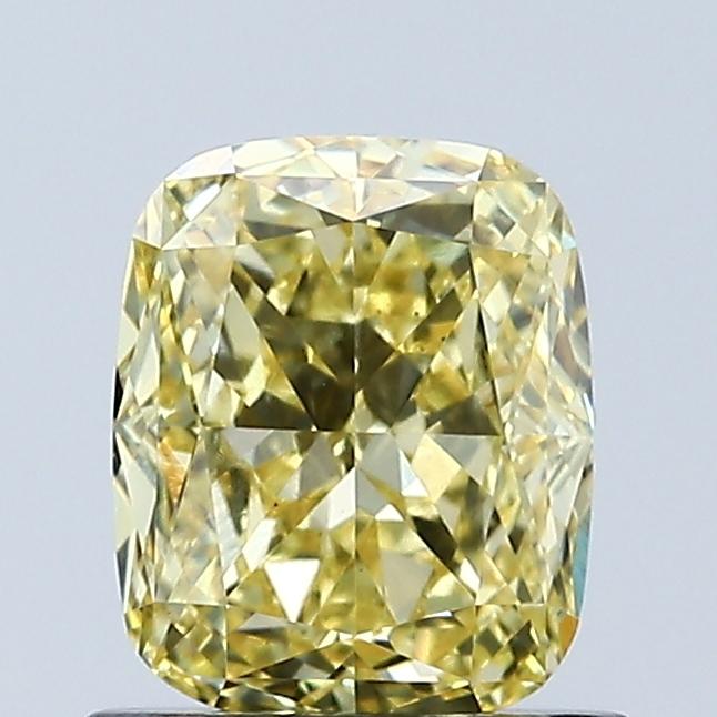 1.04 Ct. Fancy Vivid Yellow Cushion Lab Grown Diamond