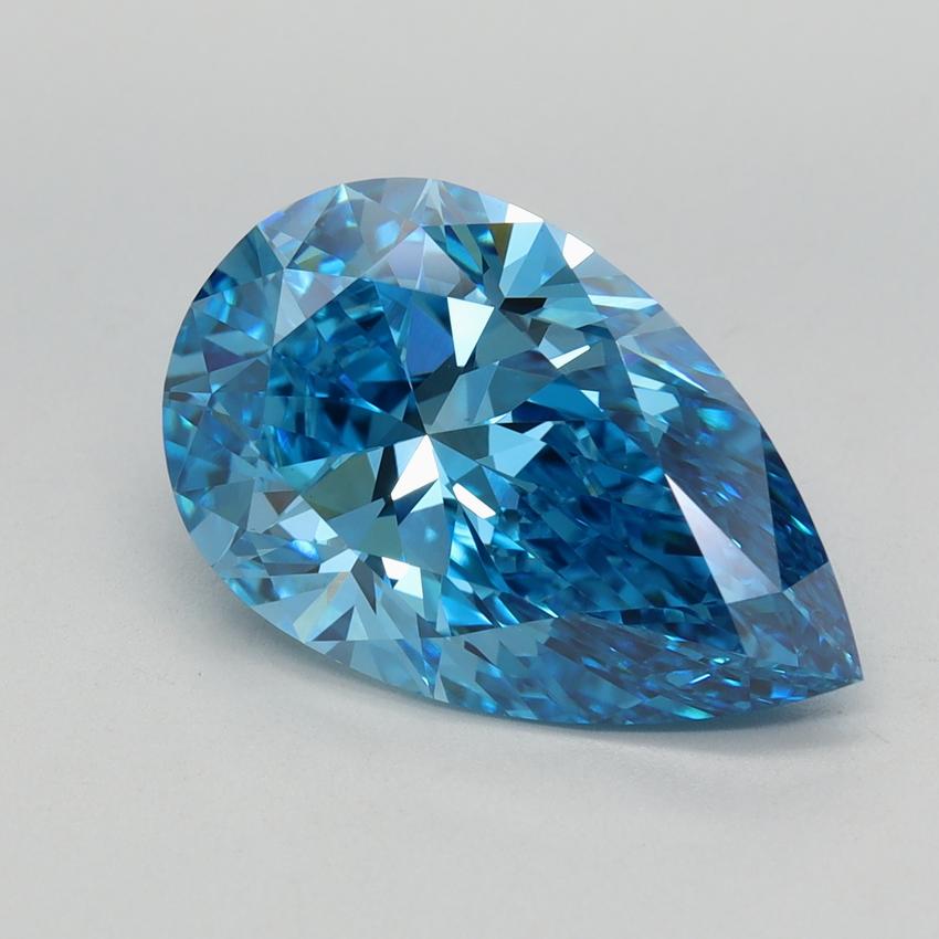 3.61 Ct. Fancy Vivid Blue Pear Lab Grown Diamond