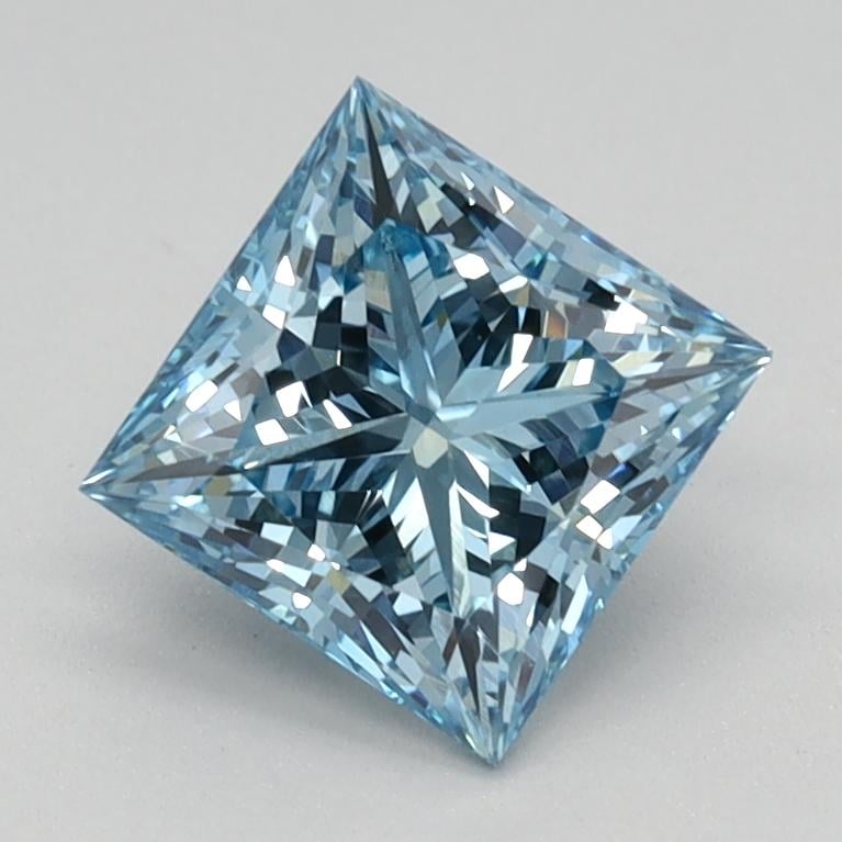 1.05 Ct. Fancy Vivid Blue Princess Lab Grown Diamond