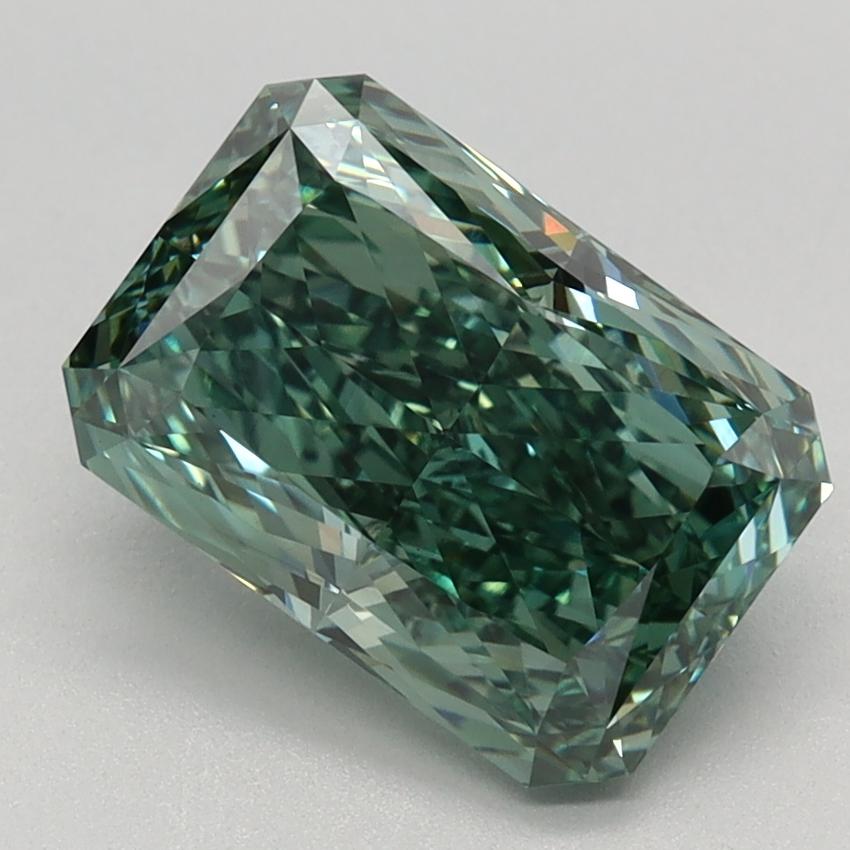2.56 Ct. Fancy Vivid Green Radiant Lab Grown Diamond