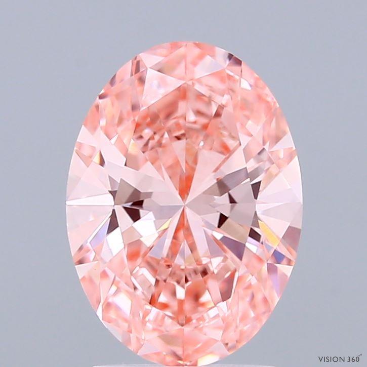 2.00 Ct. Fancy Vivid Pink Oval Lab Grown Diamond