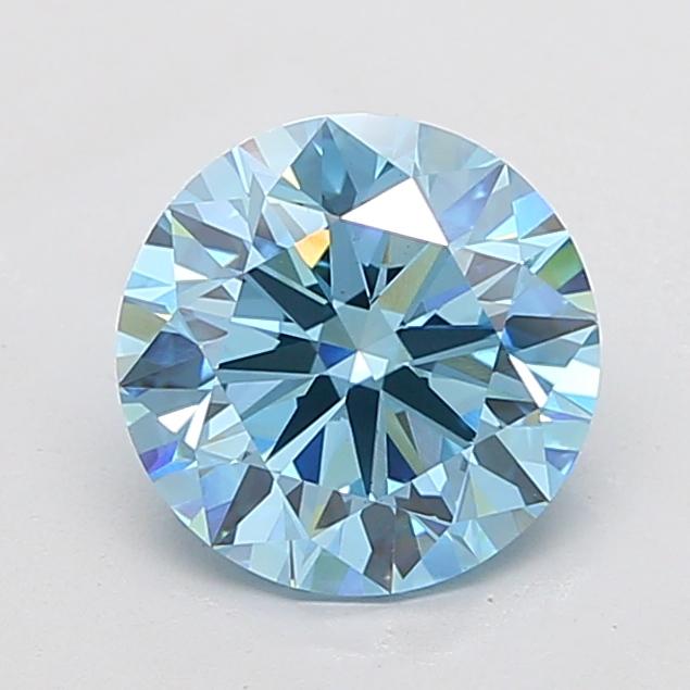 3.72 Ct. Fancy Vivid Blue Round Lab Grown Diamond