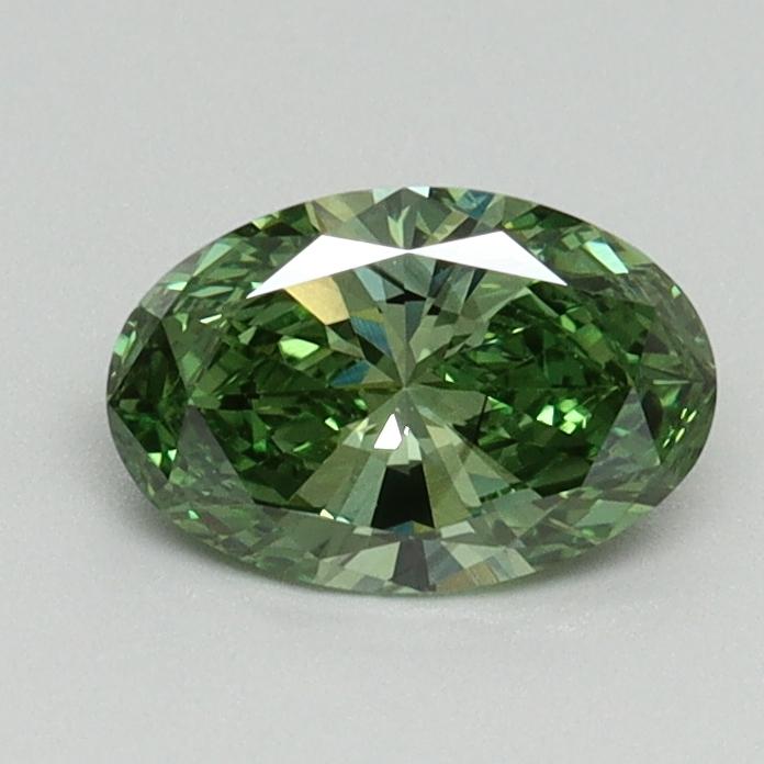 0.70 Ct. Fancy Vivid Green Oval Lab Grown Diamond