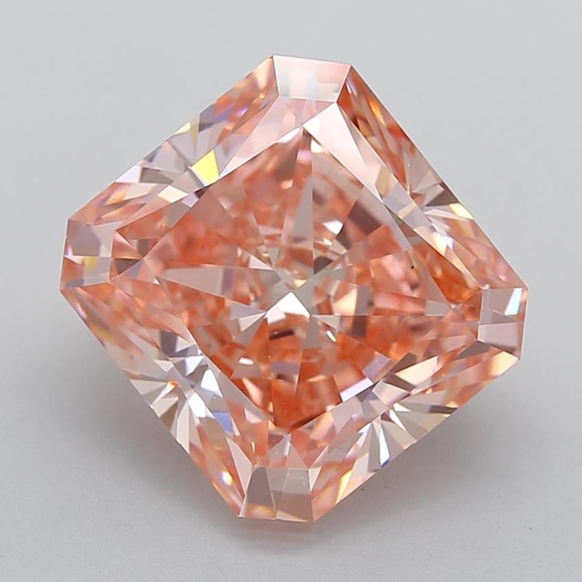 8.19 Ct. Fancy Vivid  Pink Radiant Lab Grown Diamond