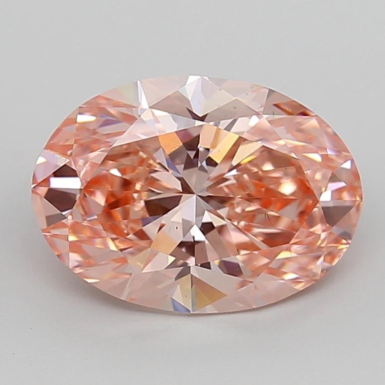 4.06 Ct. Fancy Vivid  Pink Oval Lab Grown Diamond