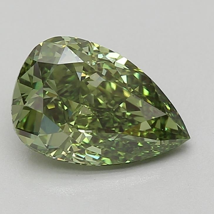 2.55 Ct. Fancy Vivid Green Pear Lab Grown Diamond
