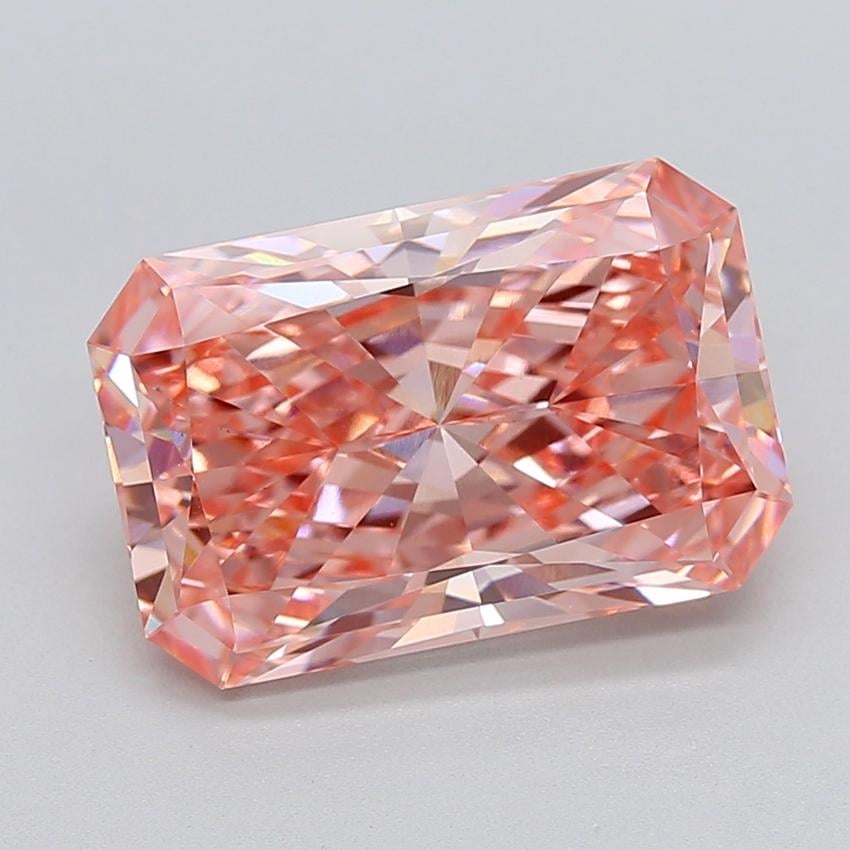 7.05 Ct. Fancy Vivid  Pink Radiant Lab Grown Diamond