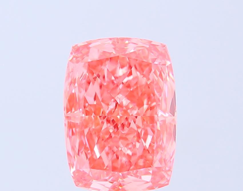 3.93 Ct. Fancy Vivid Pink Cushion Lab Grown Diamond