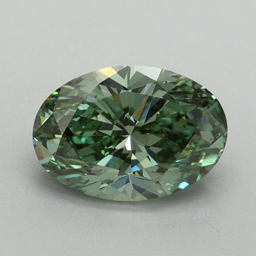 1.51 Ct. Fancy Vivid Green Oval Lab Grown Diamond