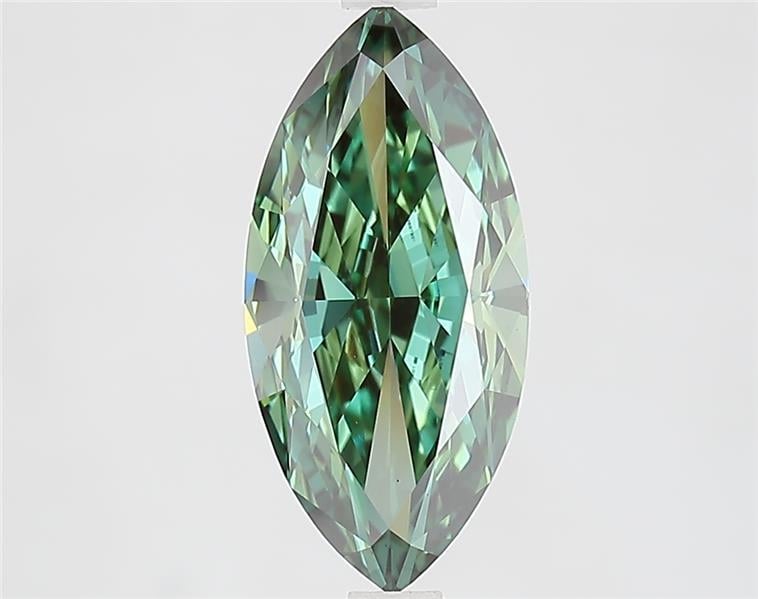 2.71 Ct. Fancy Vivid  Green Marquise Lab Grown Diamond