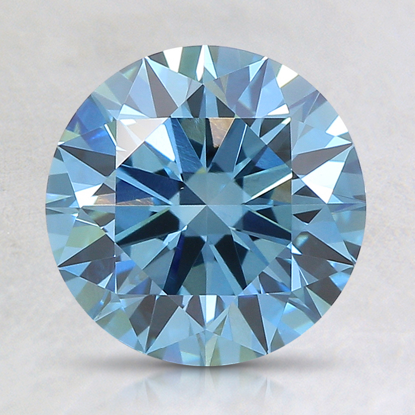 1.78 Ct. Fancy Intense Greenish Blue Round Lab Grown Diamond