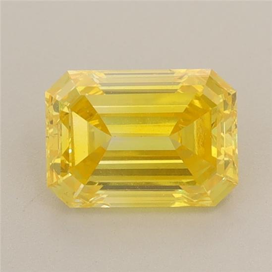 0.98 Ct. Fancy Vivid Yellow Emerald Lab Grown Diamond