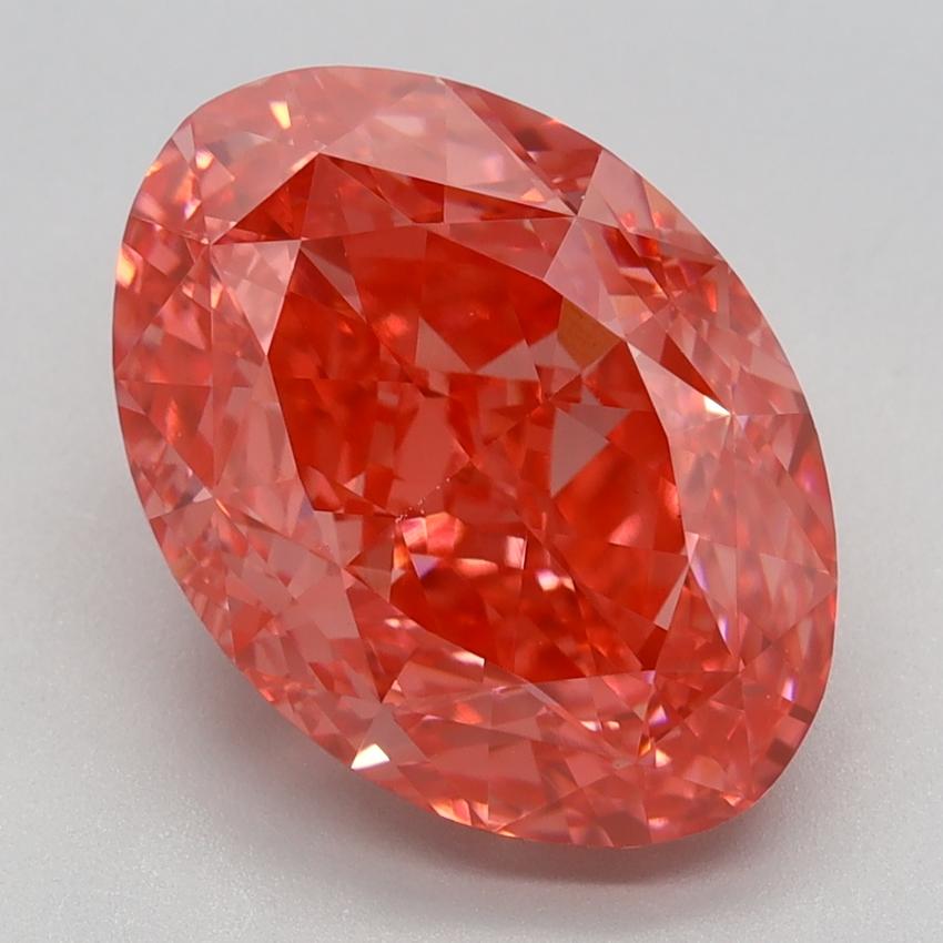 5.31 Ct. Fancy Vivid Pink Oval Lab Grown Diamond