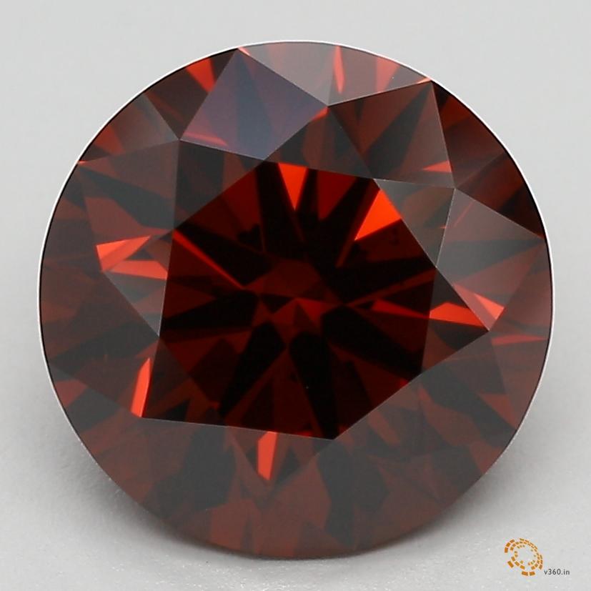 2.53 Ct. Fancy Deep Orange Round Lab Grown Diamond