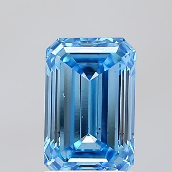 1.53 Ct. Fancy Vivid Blue Emerald Lab Grown Diamond